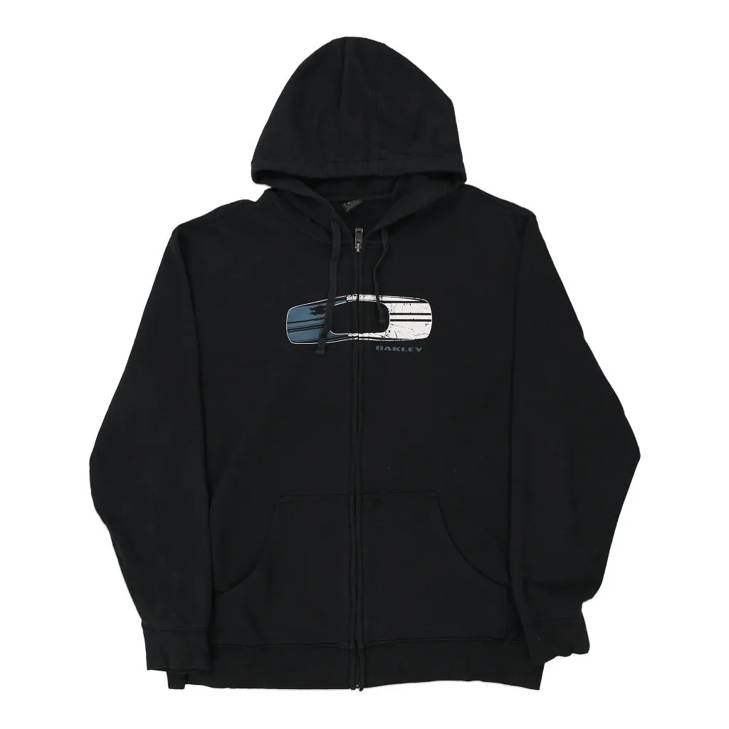 Oakley Spellout Hoodie - XL Black Cotton Blend