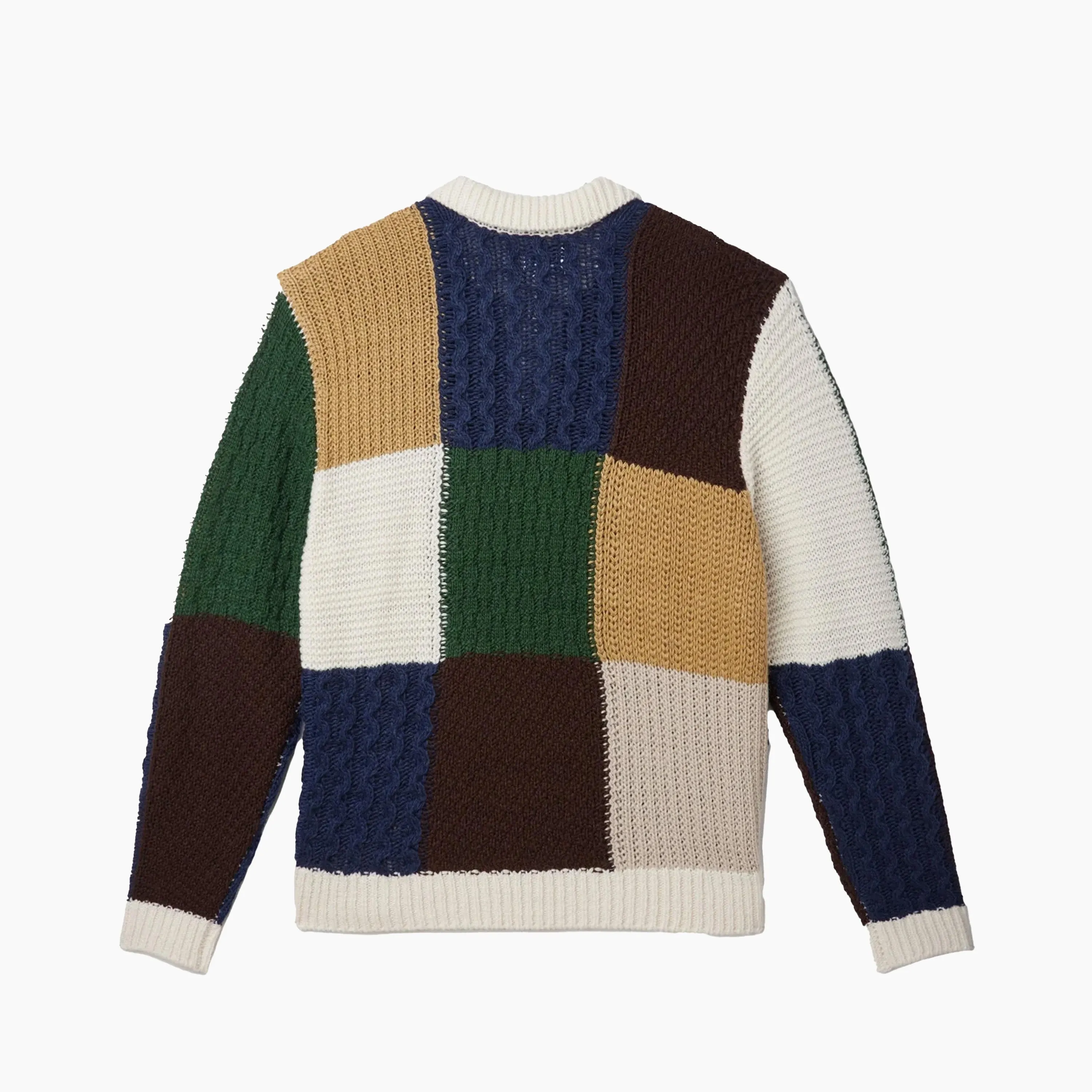 OBEY CLOTHING OLIVER PATCHWORK SWEATER UNBLEACHED MULTI - 151000074