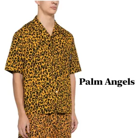 Palm Angels  |Button-down Flower Patterns Monogram Leopard Patterns Linen