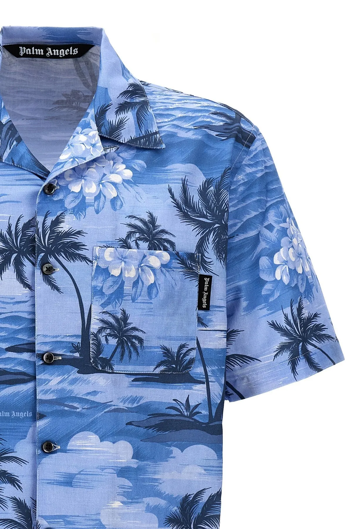 Palm Angels  |Button-down Flower Patterns Monogram Tropical Patterns Linen