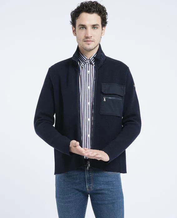 Paul & Shark - Cardigan de laine avec poche sur la poitrine