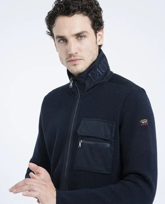 Paul & Shark - Cardigan de laine avec poche sur la poitrine