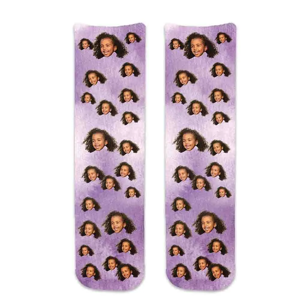 Personalized Face Socks with Photo Collage on Cotton Socks