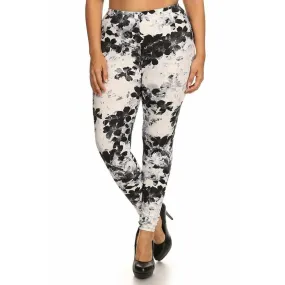 Plus size floral graphic leggings