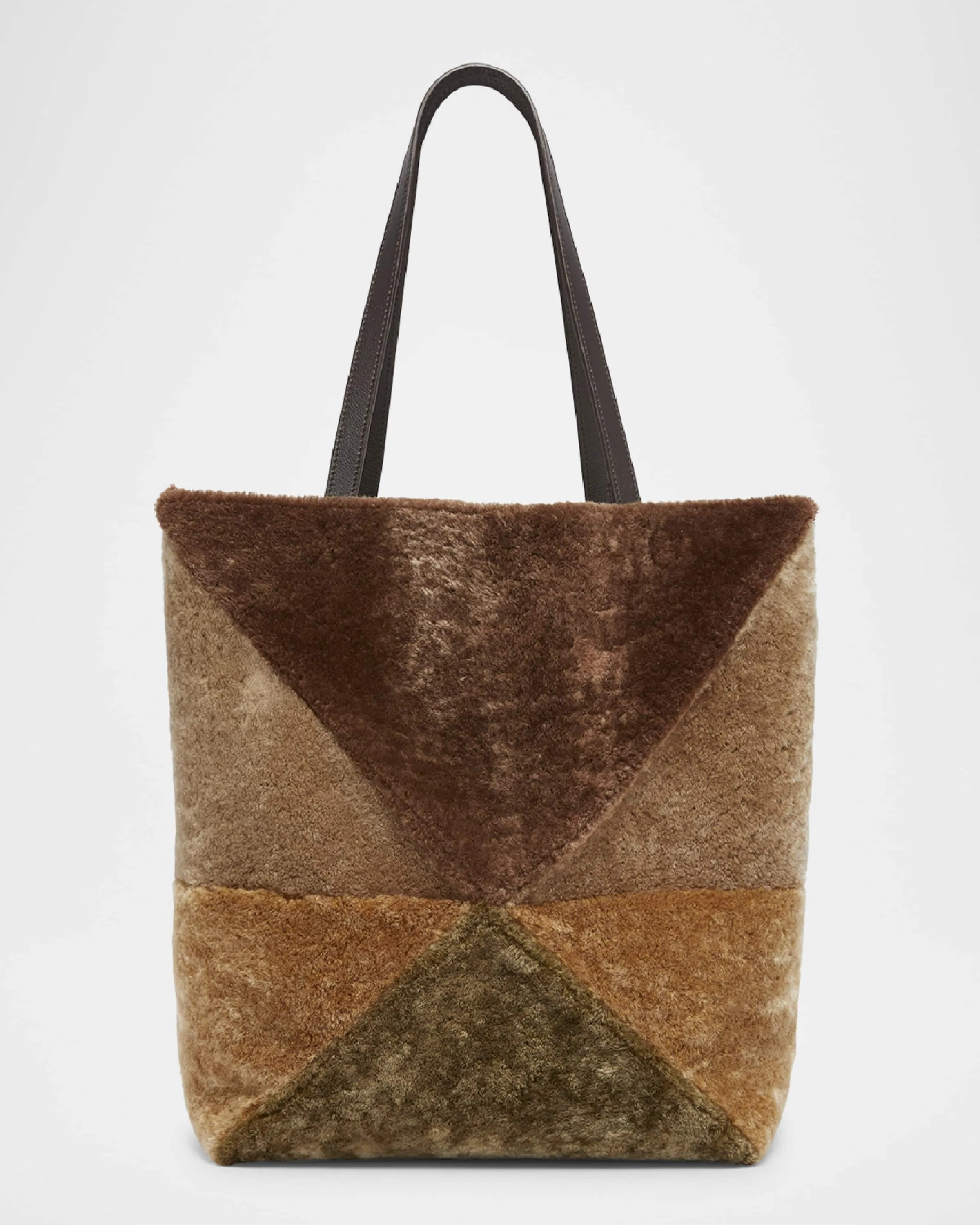 Puzzle Fold Large Sheep Shearling Fur Tote Bag