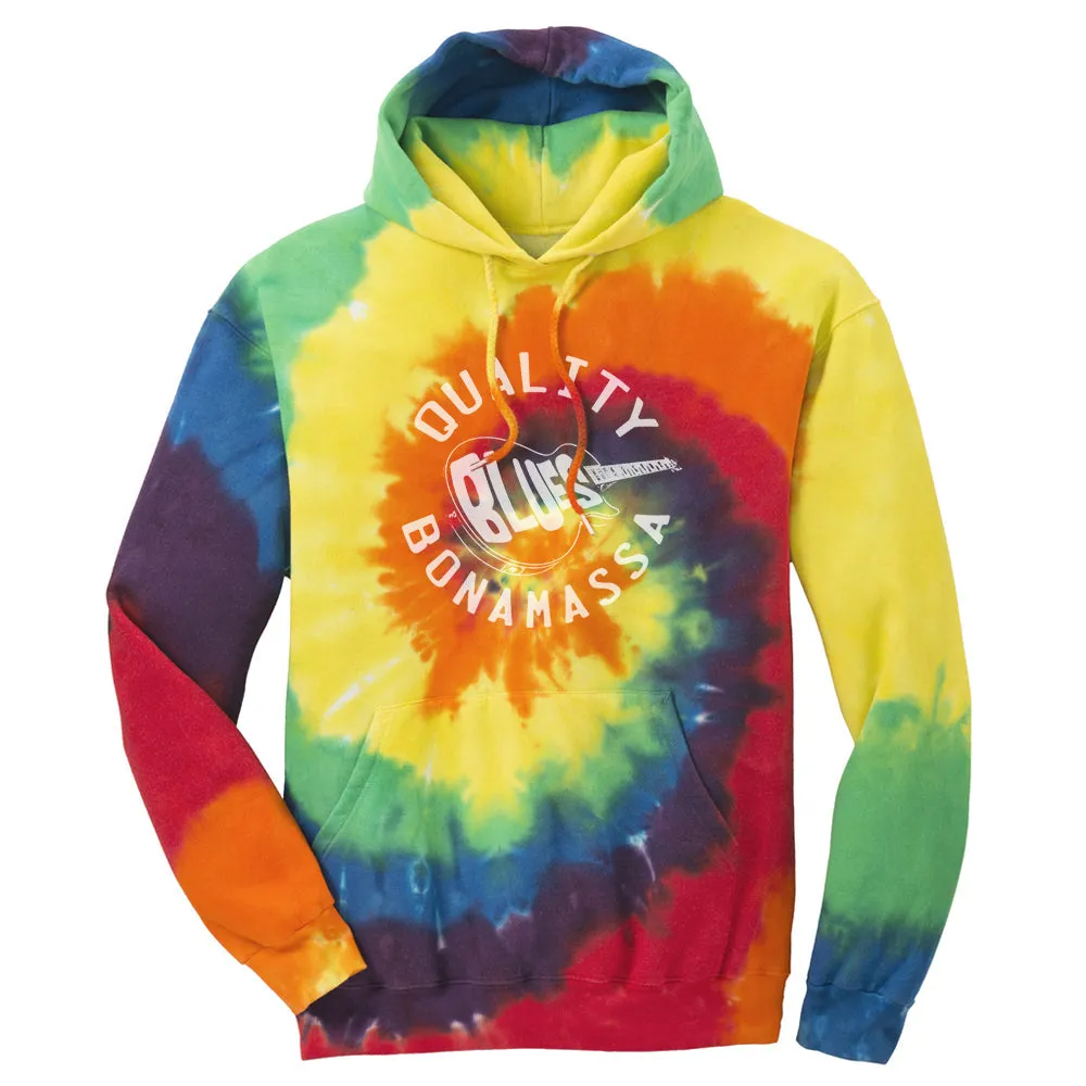 Quality Blues Tie Dye Pullover Hoodie (Unisex)