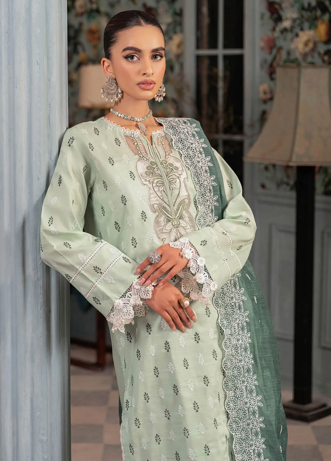 RajBari Embroidered Chikan Unstitched 3 Piece Suit - RB24CE 13