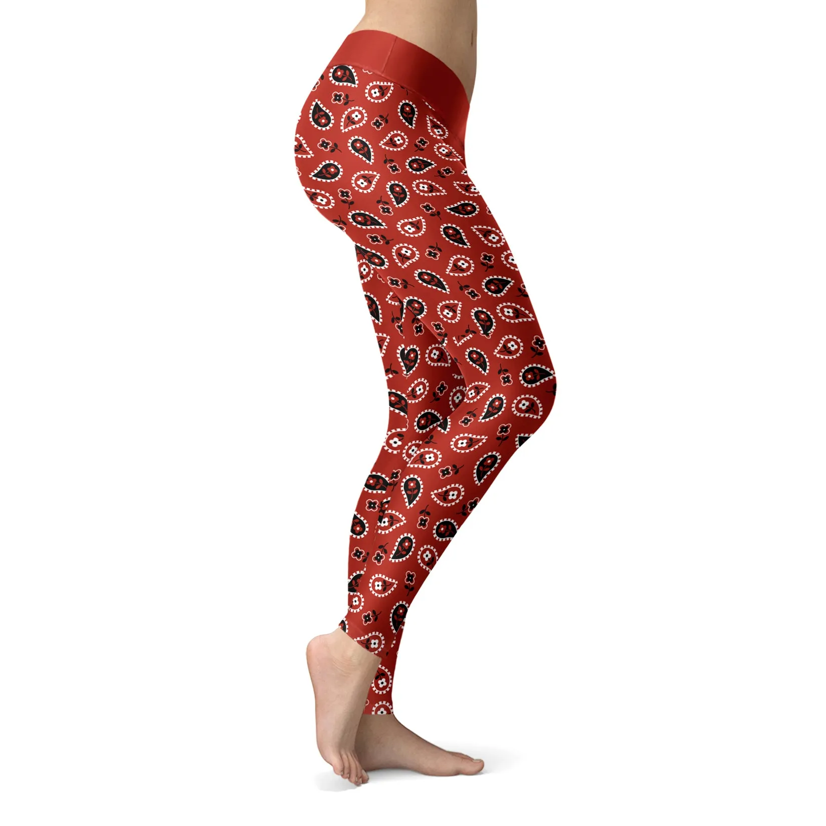 Red Classic Western Bandanna Leggings