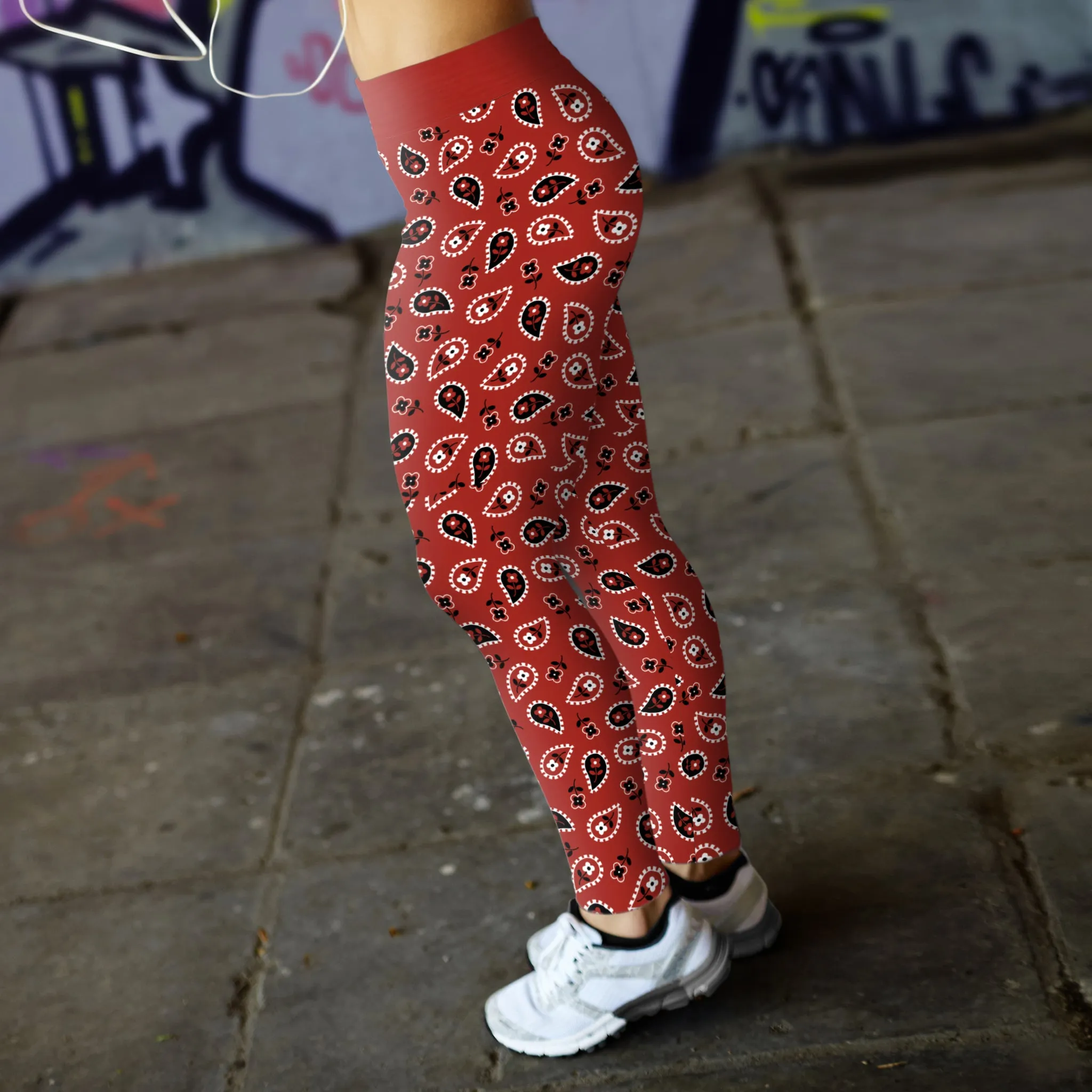 Red Classic Western Bandanna Leggings