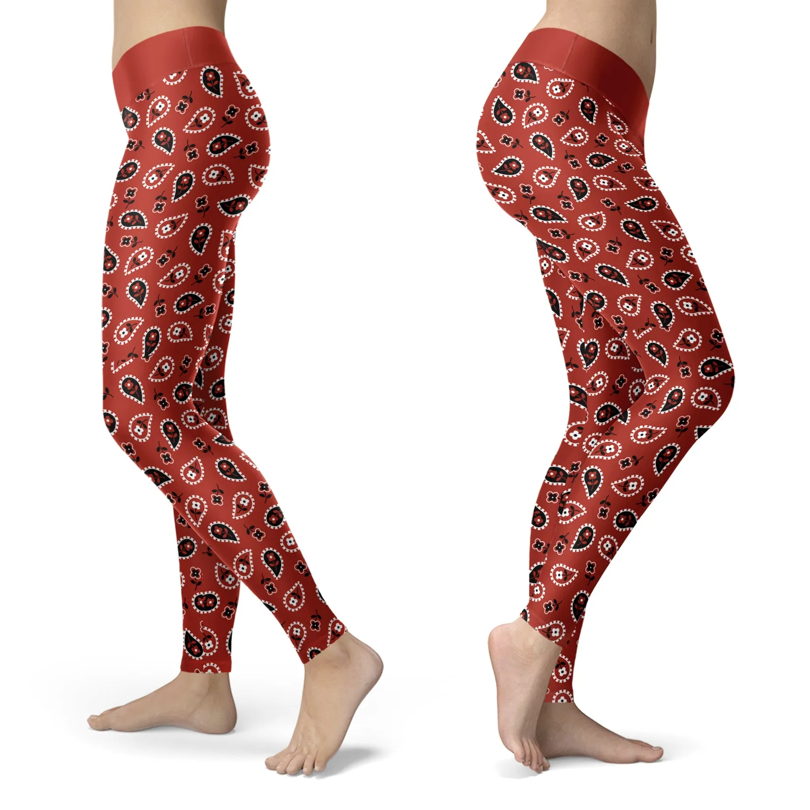 Red Classic Western Bandanna Leggings