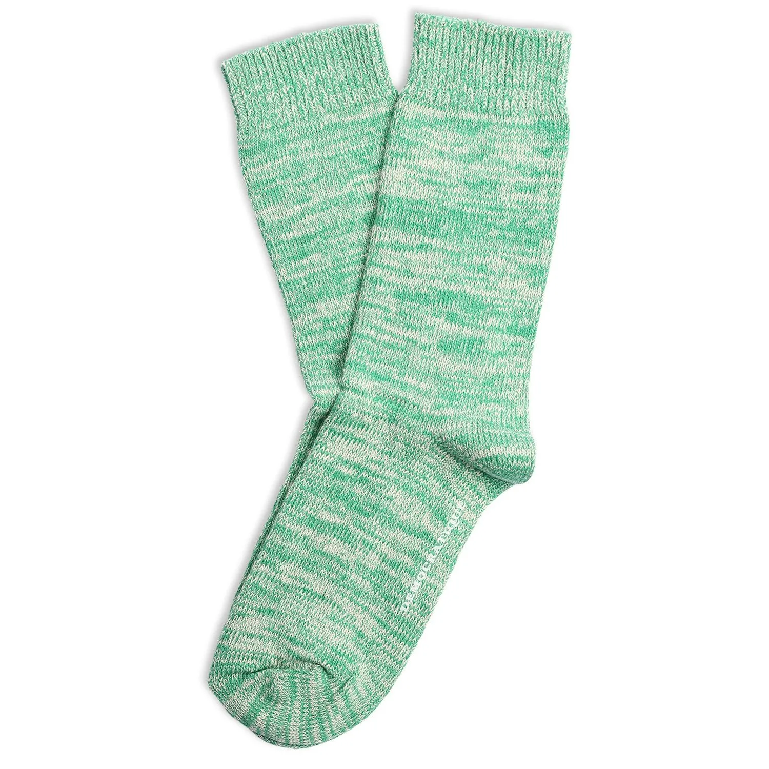 Relax Chunky Flat Knit Supermelange Socks Green Day / Off White