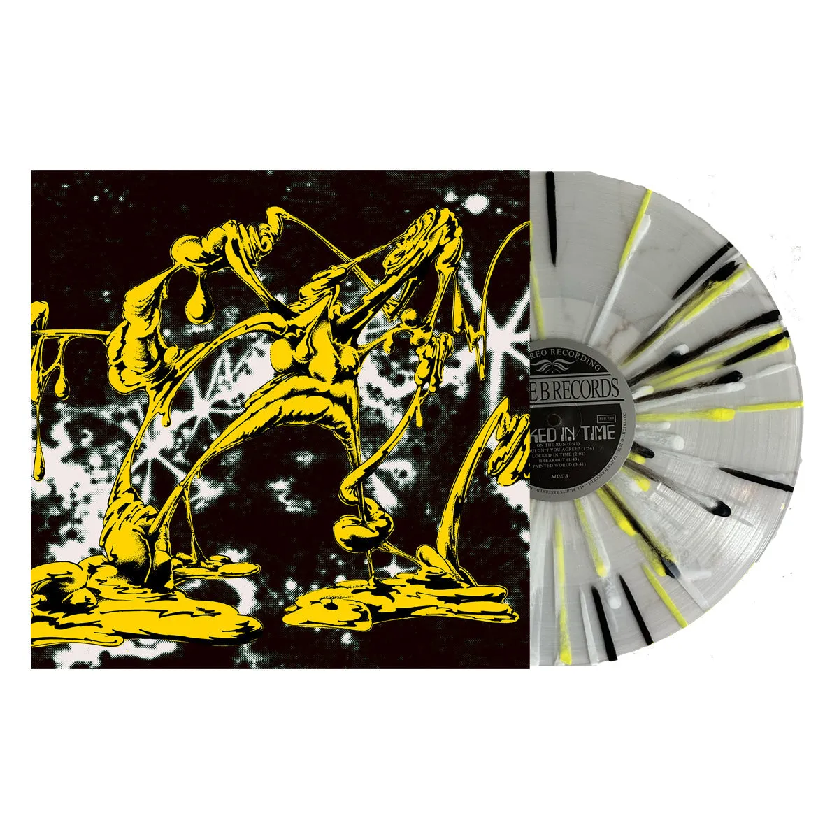 RESTRAINING ORDER ‘LOCKED IN TIME’ LP (Limited Edition – Only 250 Made, Ultra Clear w/ Canary Yellow, Black, & White Splatter Vi