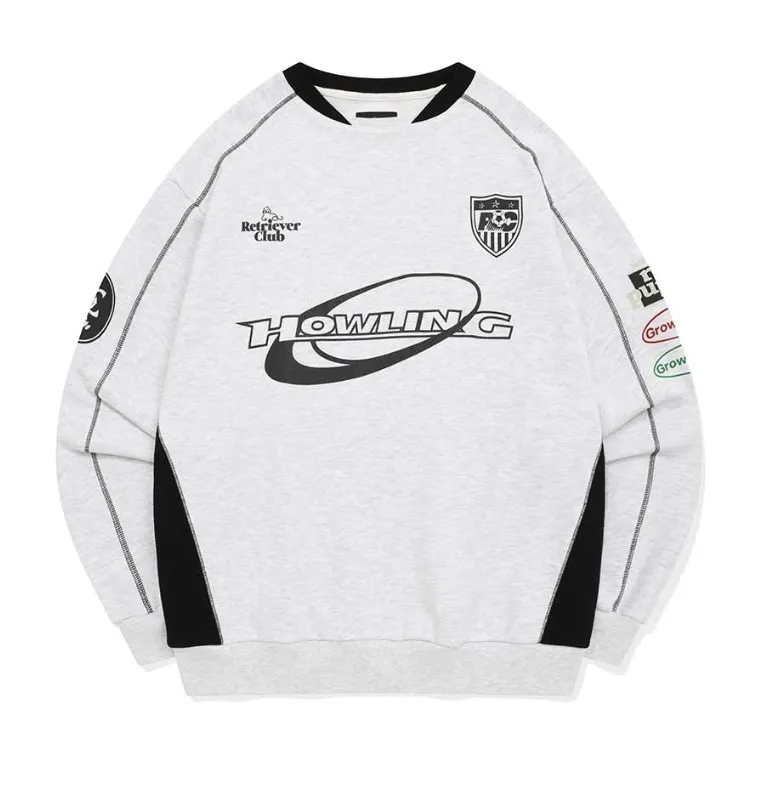 Retriever Club  |Unisex Street Style Long Sleeves Plain Cotton Logo