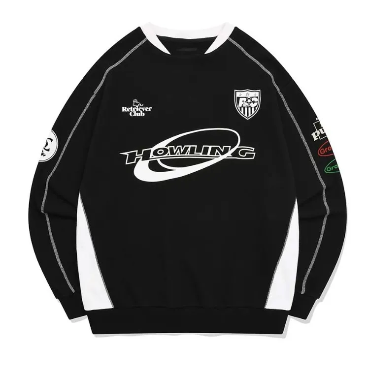 Retriever Club  |Unisex Street Style Long Sleeves Plain Cotton Logo