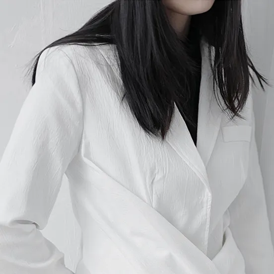 Ronin Irregular Long Sleeve Blazer - White