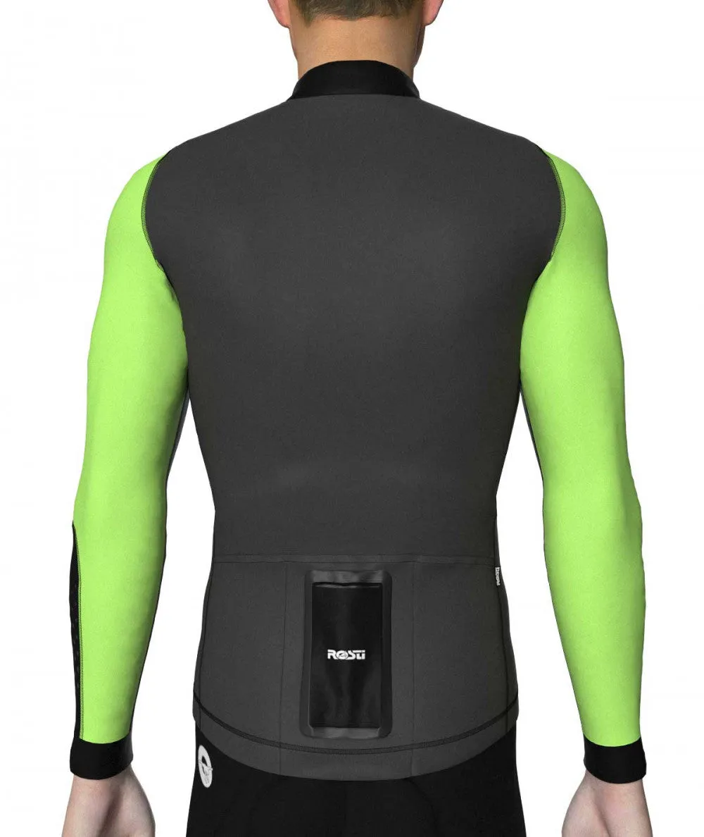 ROSTI MENS SPRING JERSEY LONG SLEEVE BLACK-LIME GREEN (MINERAL-GOMBO)