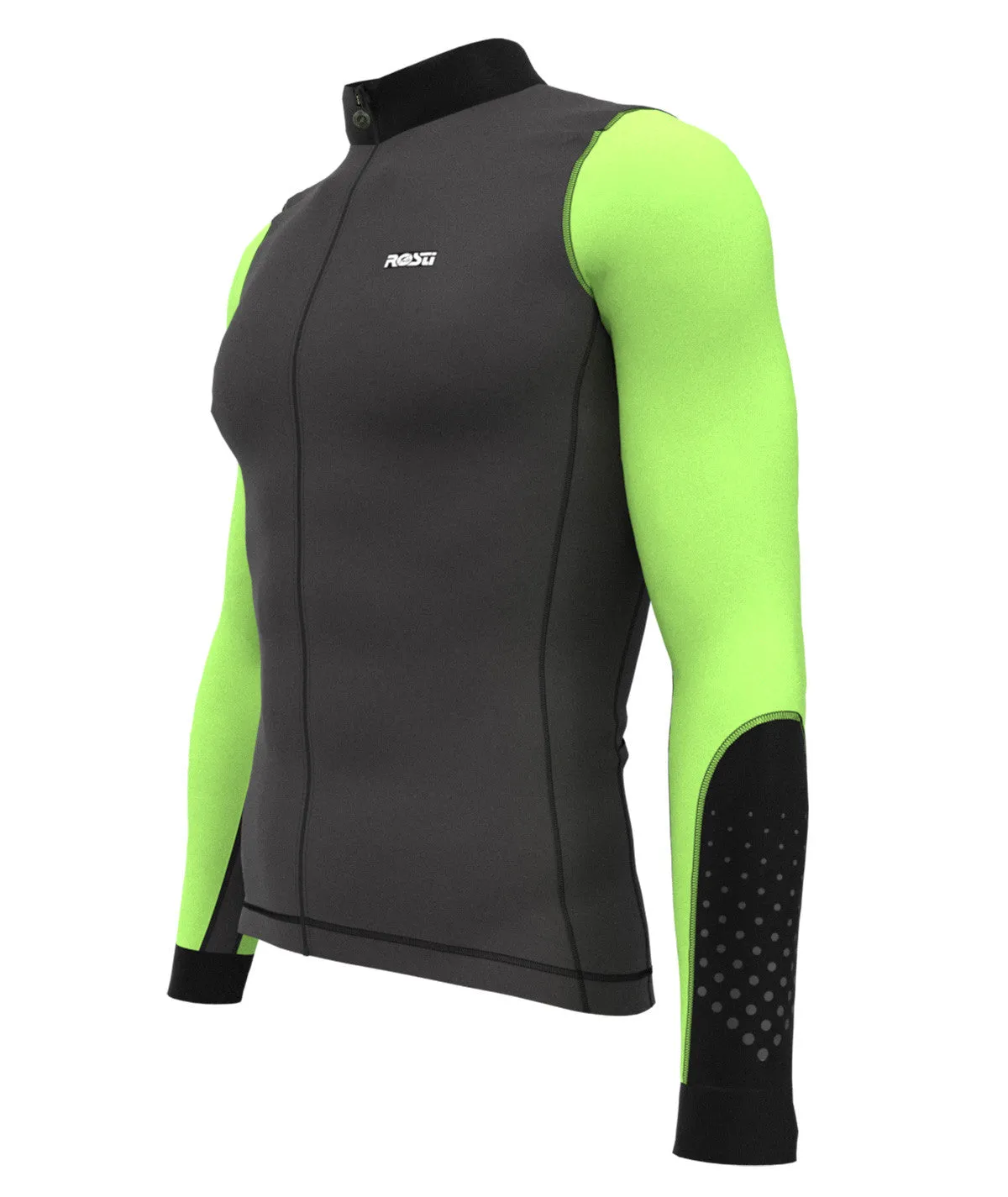 ROSTI MENS SPRING JERSEY LONG SLEEVE BLACK-LIME GREEN (MINERAL-GOMBO)