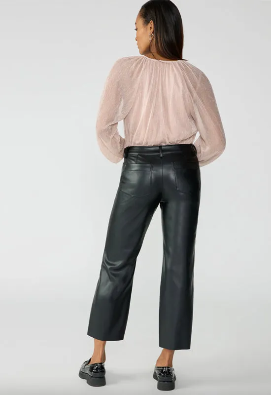 Sanctuary - Marine Leather Crop Trouser Black