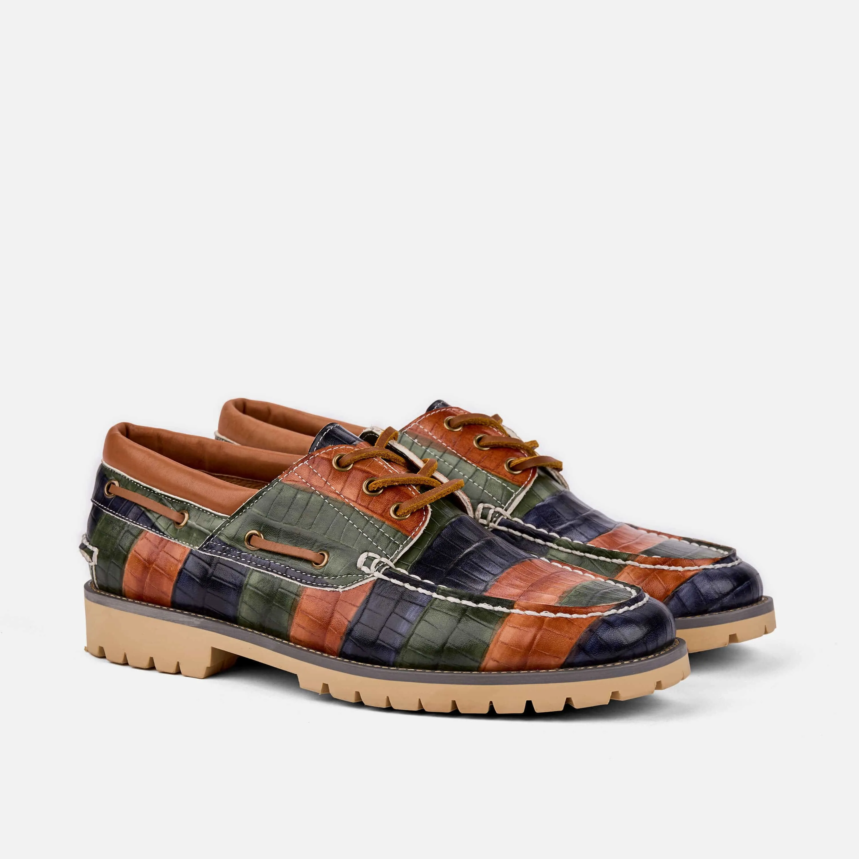 Santiago Woodlands Leather Lug Boat Shoes