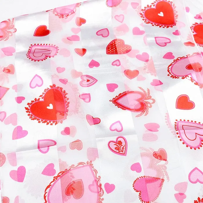 Satin Heart Print Scarf