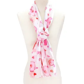 Satin Heart Print Scarf