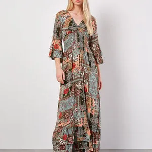 Scarf Print Maxi Dress