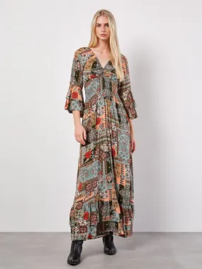 Scarf Print Maxi Dress