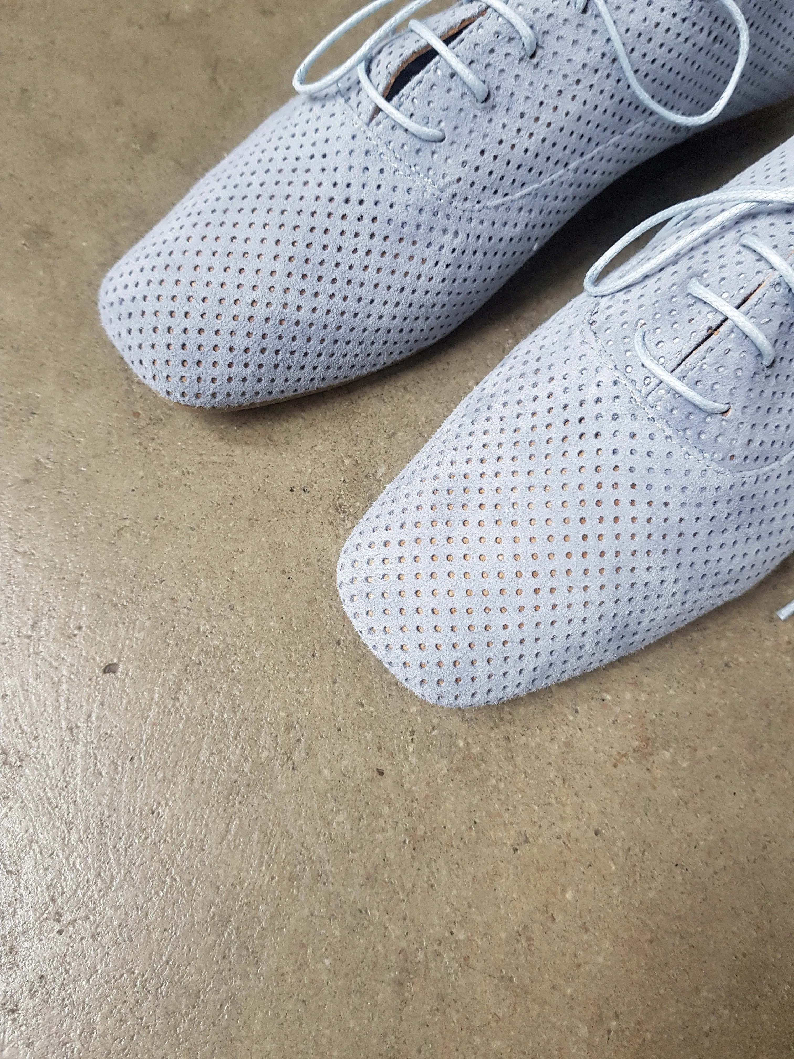 Sempre Di - Perforated Lace Up Light Blue