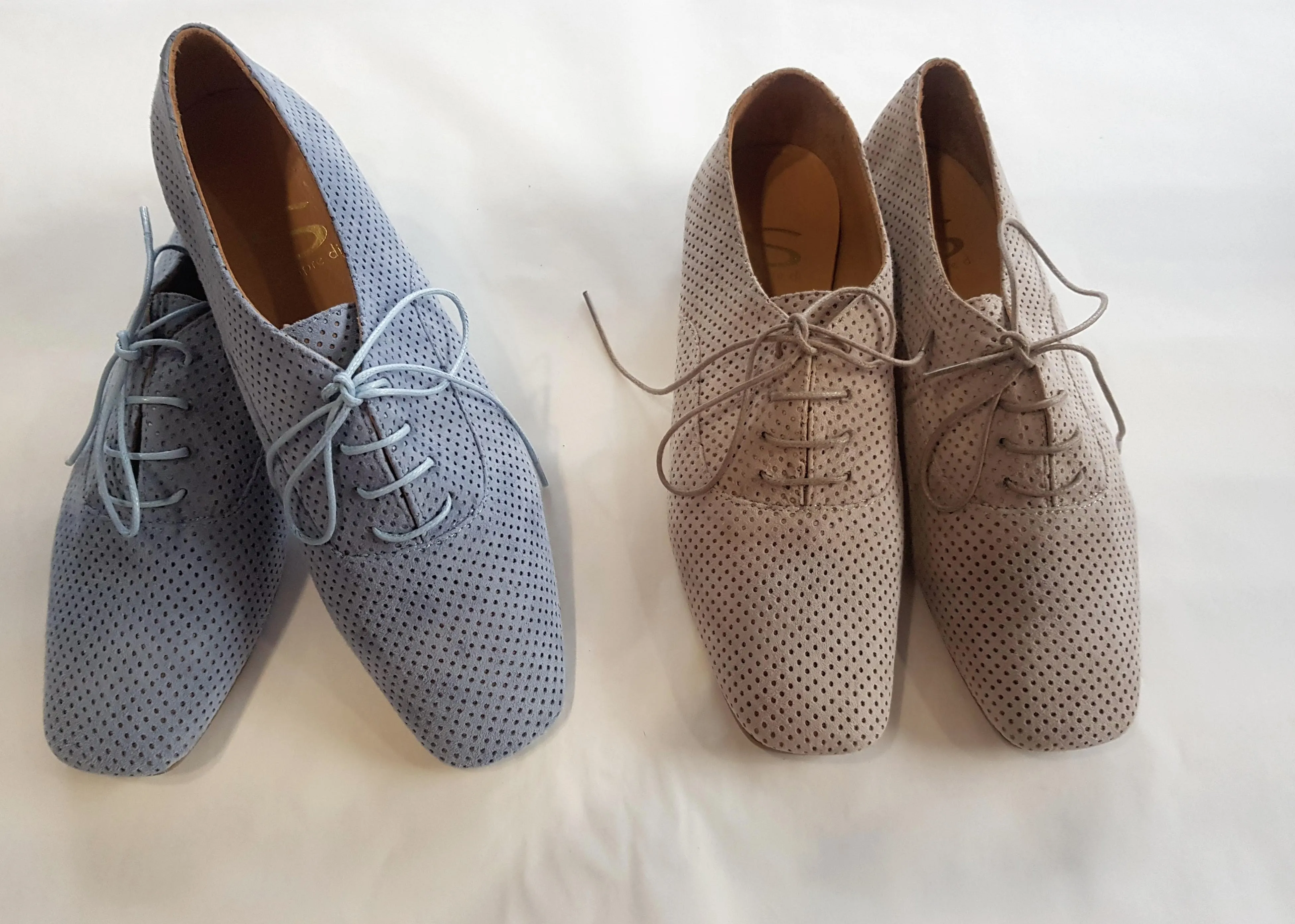 Sempre Di - Perforated Lace Up Light Blue