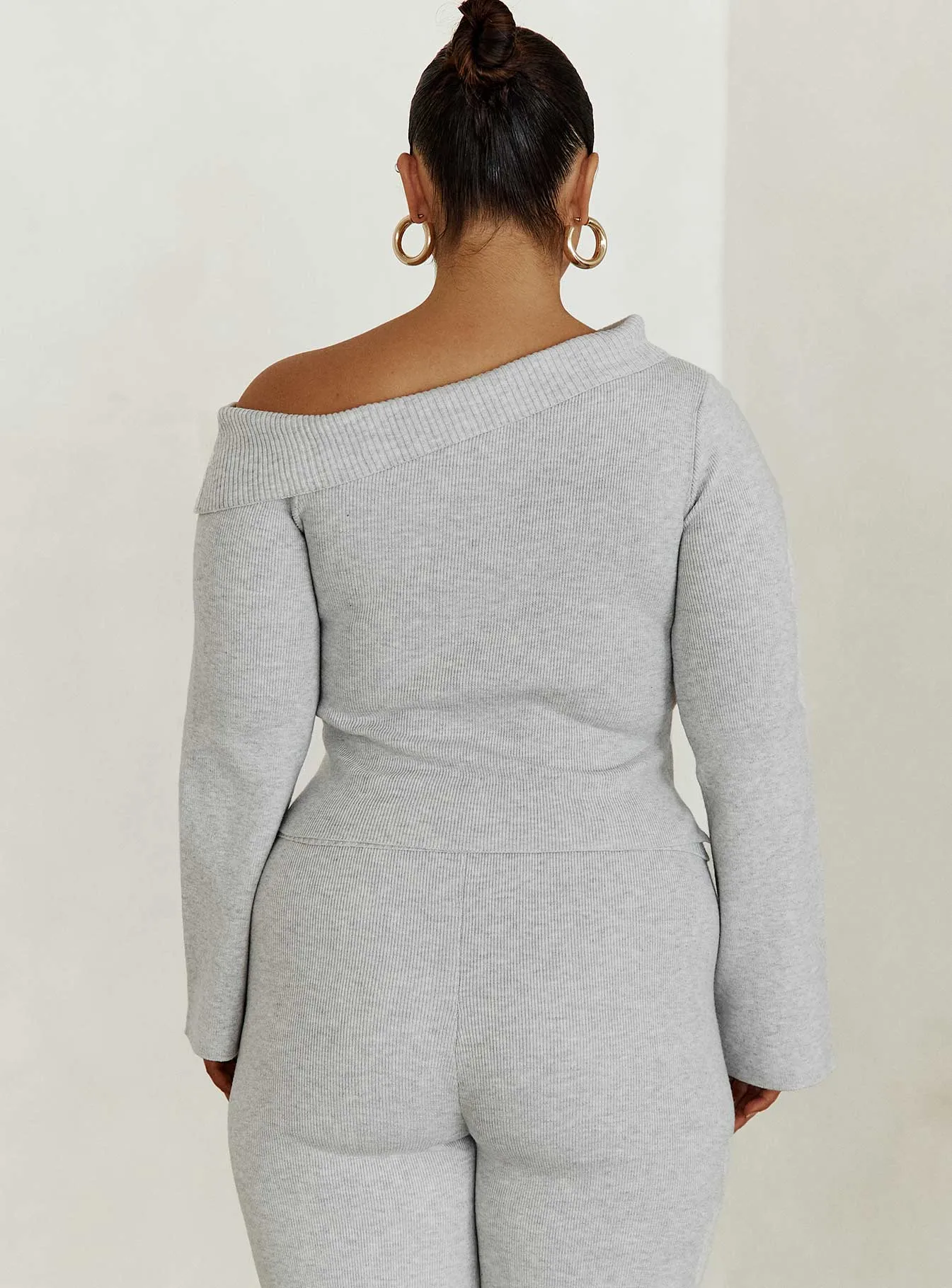 Sina Off The Shoulder Top Grey Curve