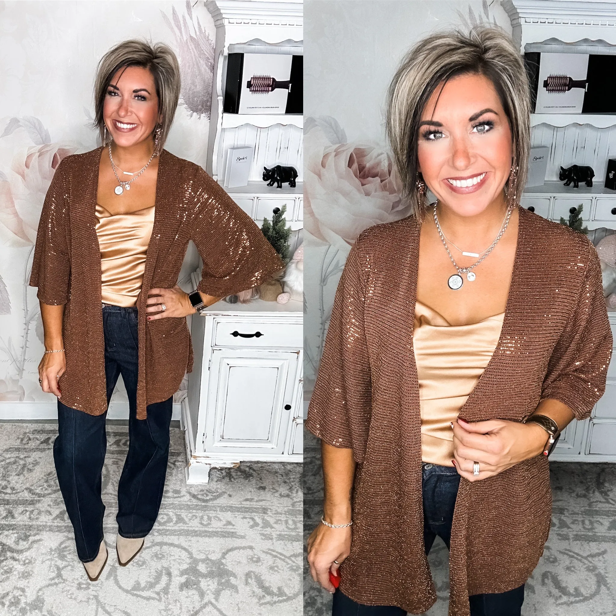 Sparkle in Your Eye Cardigan - Bronze