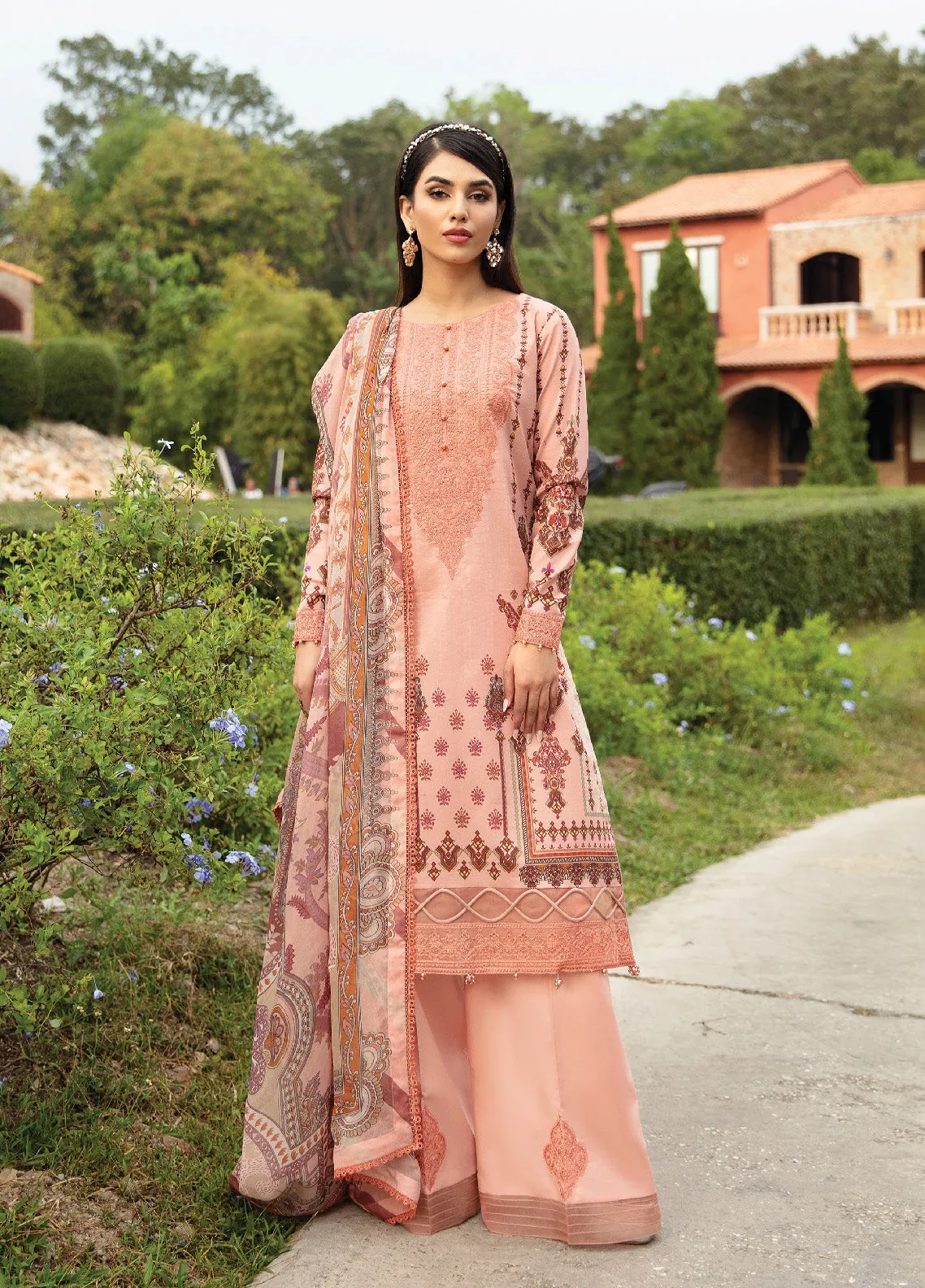 Springtime Ballet By Gulaal Embroidered Lawn Unstitched 3 Piece Suit - GL24L 12 HESTIA