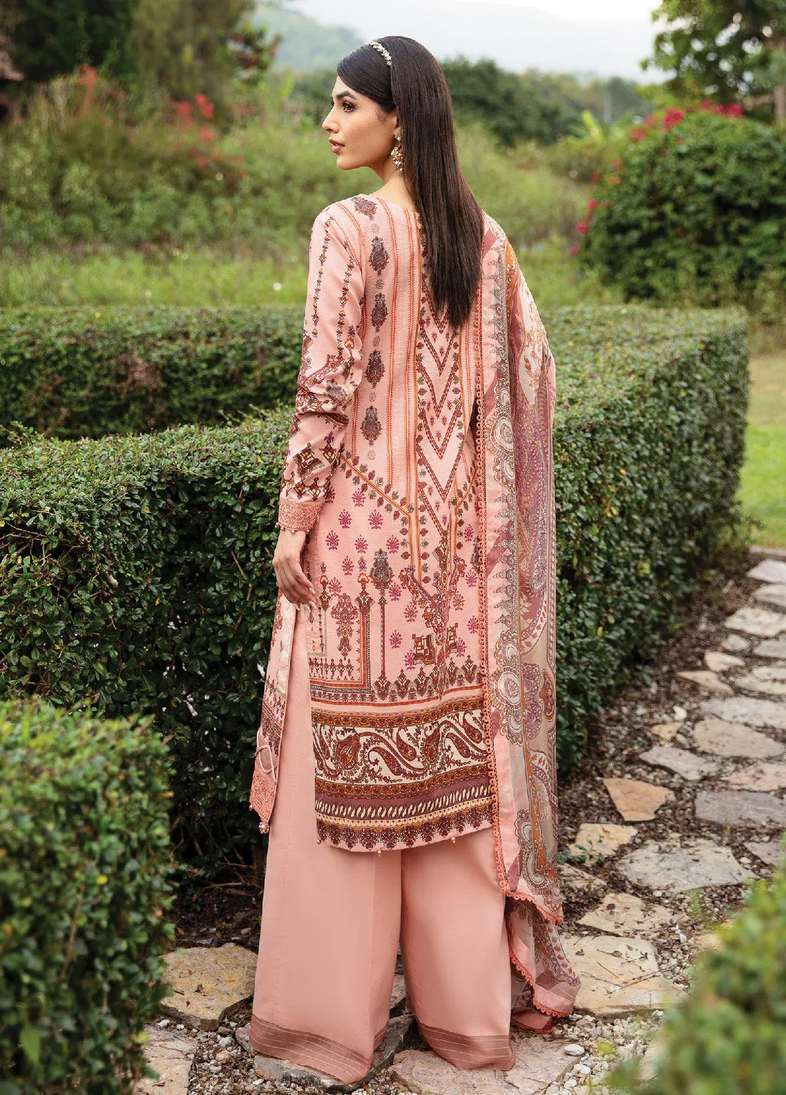 Springtime Ballet By Gulaal Embroidered Lawn Unstitched 3 Piece Suit - GL24L 12 HESTIA