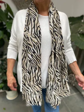 Stone Gold Accent Tiger Print Scarf