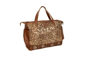 STS Ranchwear Womens Great Plains Amelia Leopard Print/Brown Leather Tote Bag