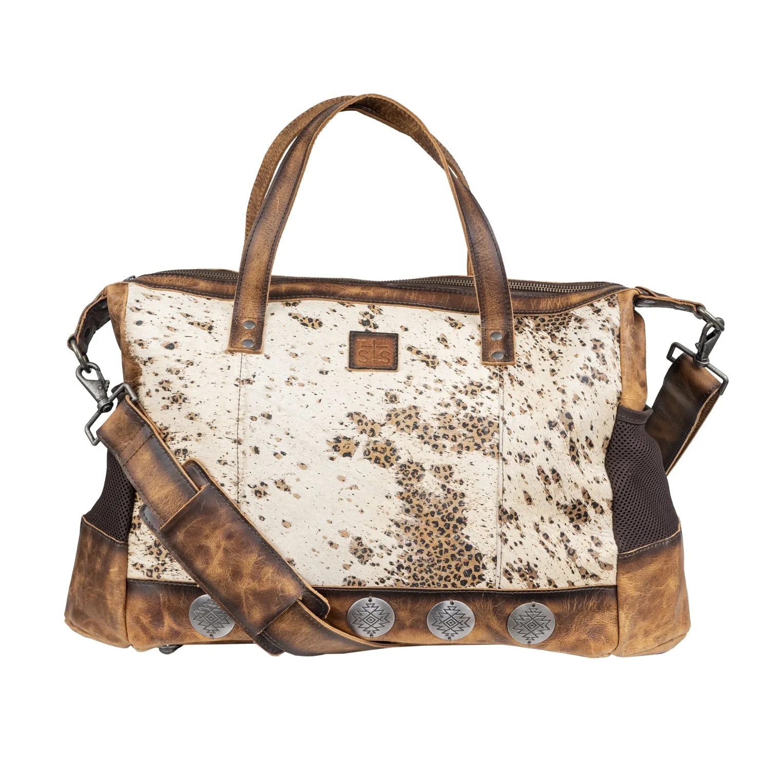 STS Ranchwear Womens Serengeti Amelia Cream/Leopard Cowhide Tote Bag