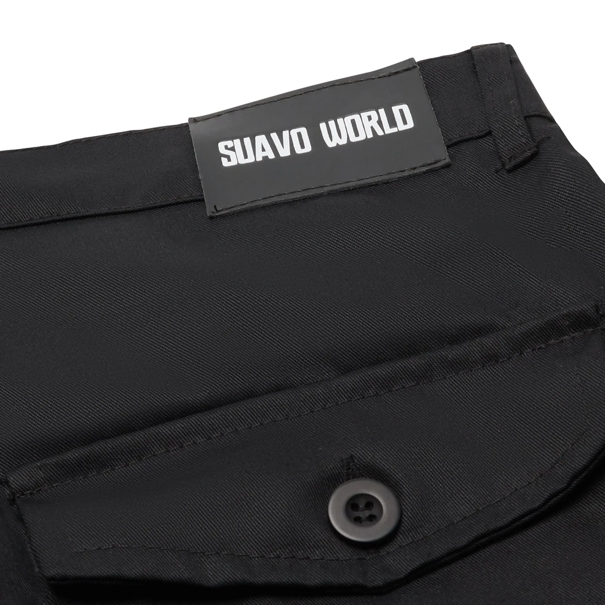 Suavo World Cargo Flare Trousers All Black