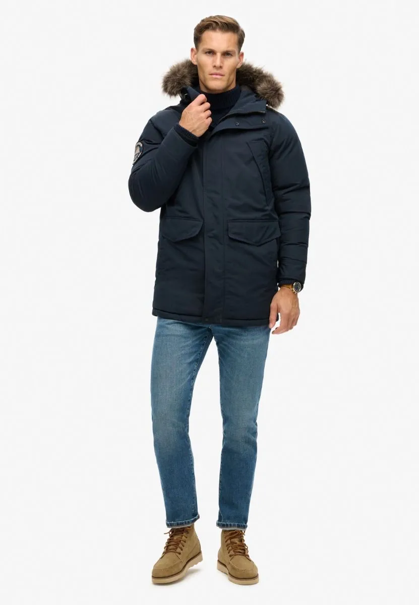 Superdry Everest Faux Fur Parka Jacket Eclipse Navy