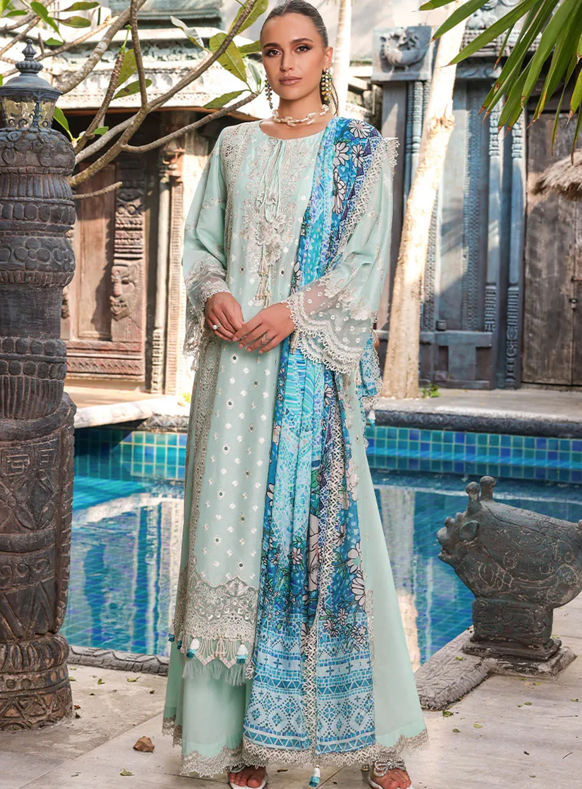 Tabeer Luxury Embroidered Lawn 3 Piece Unstitched Suit TBR24L D-02