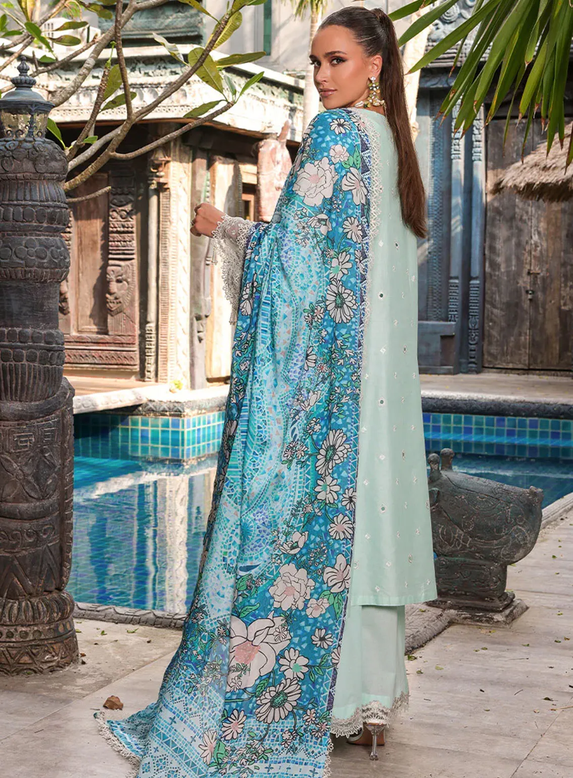 Tabeer Luxury Embroidered Lawn 3 Piece Unstitched Suit TBR24L D-02