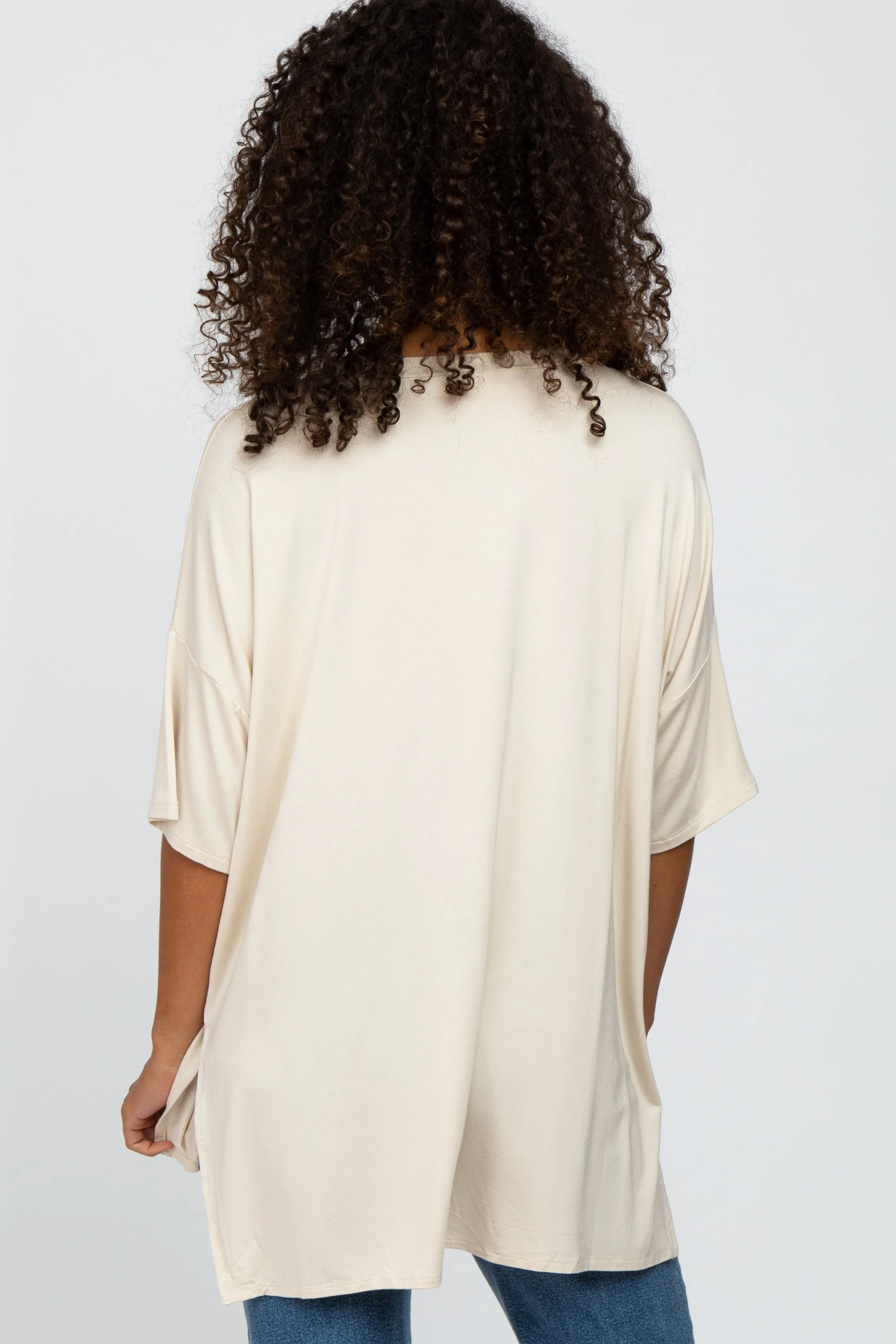 Taupe Hi-Low Dolman Sleeve Top