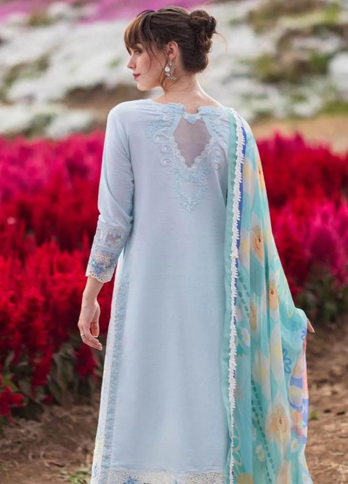 The Secret Garden By Mushq Hemline Spring Embroidered Lawn 3 Piece Unstitched Suit MQ24SGHSL D-6A NIXIE