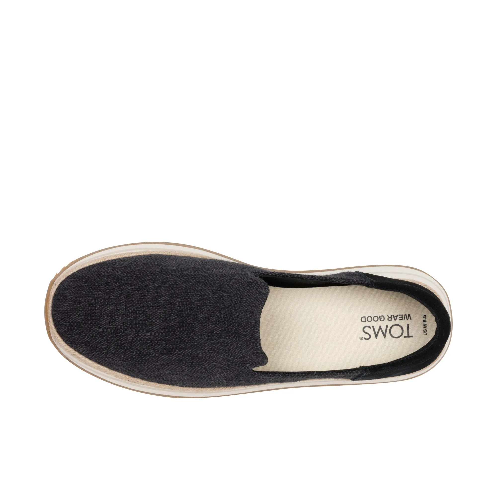 TOMS Womens Jocelyn Espadrille Sneaker Black