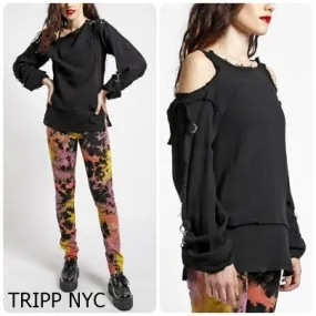 TRIPP NYC  |Unisex Blended Fabrics Street Style Bi-color Oversized