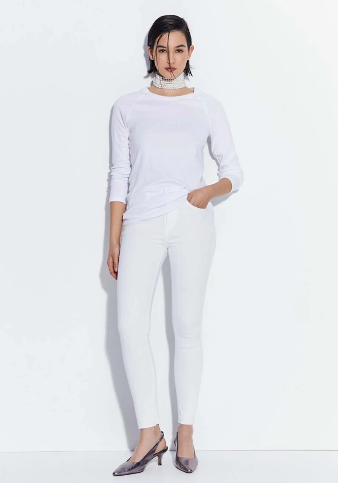 Ultra Slim High Rise Jeans - White