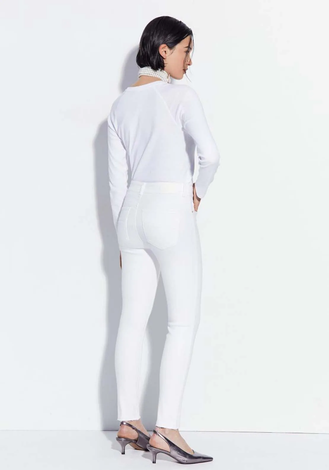 Ultra Slim High Rise Jeans - White