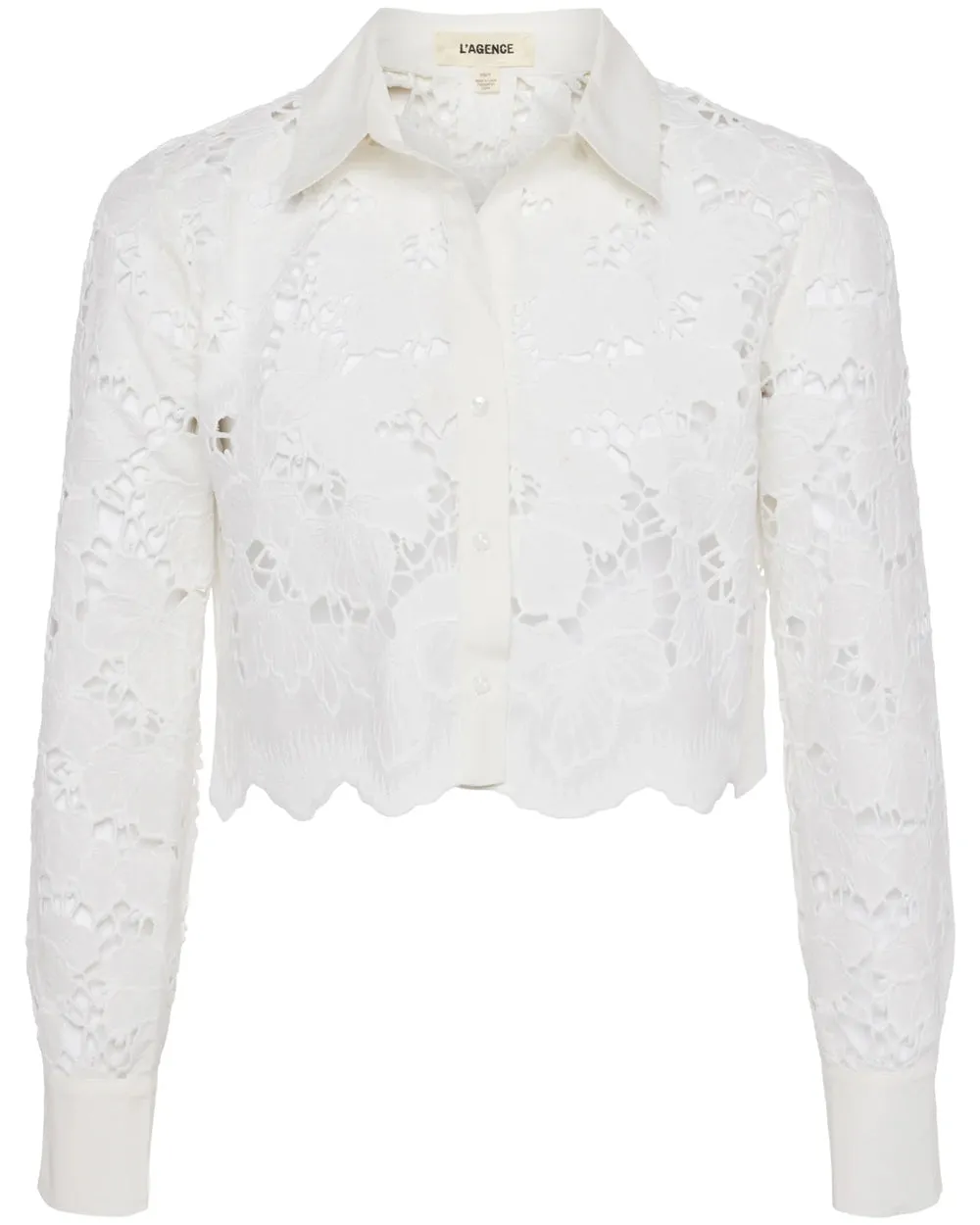 White Seychelle Crop Button Down Shirt