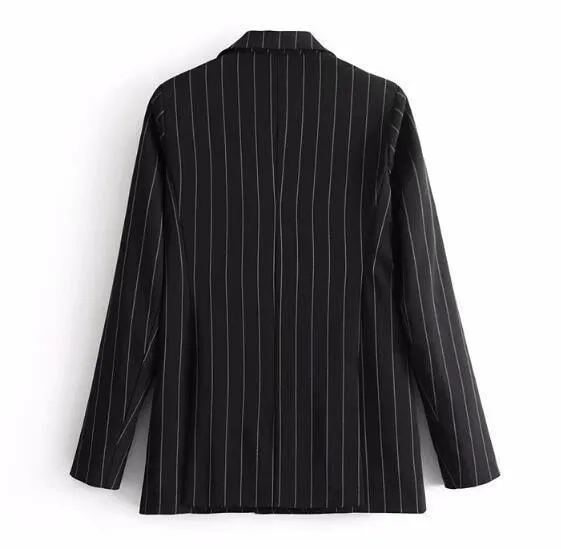 Women Blazer, Contrast White Striped Blazer