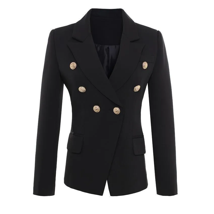 Women Blazer, Double Breast Blazer, Black