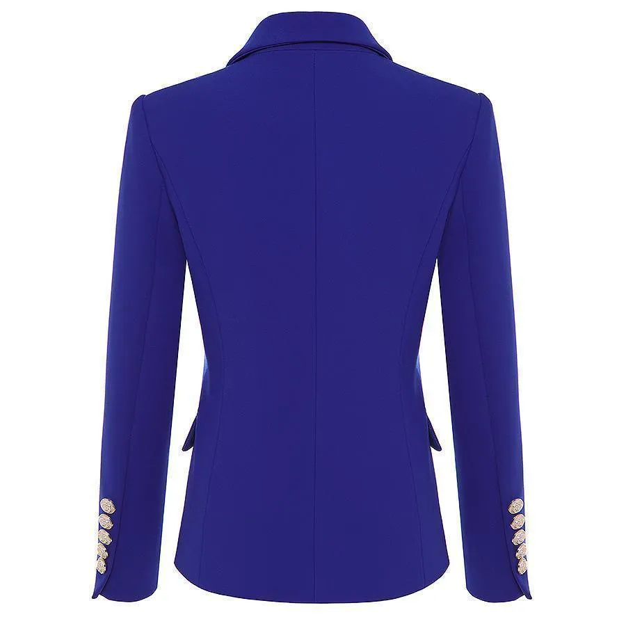 Women Blazer, Double Breast Blazer, Blue